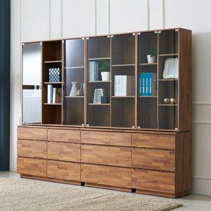 [로쏘]트리스 삼서랍 유리 책장 풀세트