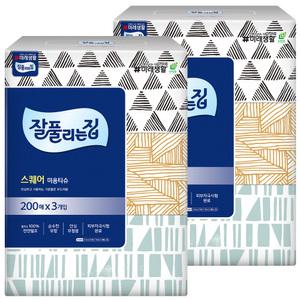 잘풀리는집 스퀘어 미용티슈200매 6개