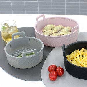 실리콘 에어프라이어 원형 용기 그릇 소1개+중1개