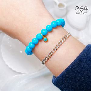 364days 비비드 하늘색 팔찌 임영웅팬덤 터키석 컬러 아크릴 구슬 비즈팔찌