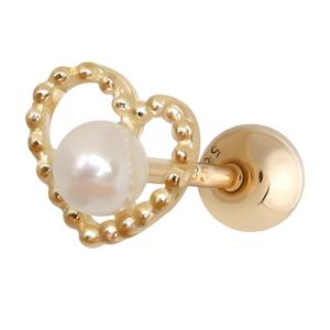 [라울스톤] 14K 진주 포인트 하트 데일리 금 피어싱