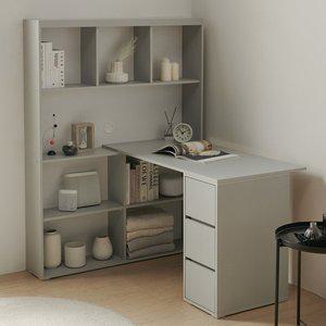 [바로방 가구]델타 책상 책장 세트 학생 1인 ㄱ 코너형 일자 편수 책상 서재 공부 서랍장