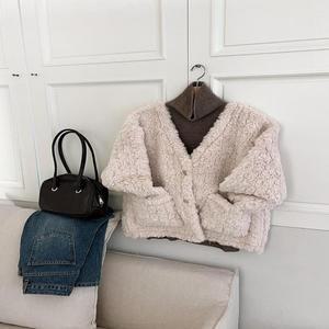 [M7] 여자 주머니 클래식 몽실 양털 덤블 V넥 가디건