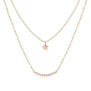 [비앤비골드] 18K 레이어드 스마일링 스틱바 체인 목걸이 MNN38906