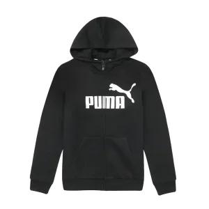 푸마 에센셜플러스 로고 K 플리스 여성 기모 후드 집업 블랙 672113-01