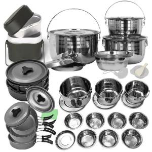 BUCK703 코펠 땡가격 S.A.L.E 경질 스텐 코펠세트 19종 캠핑 용품 식기 세트 경질 테이블 바베큐그릴