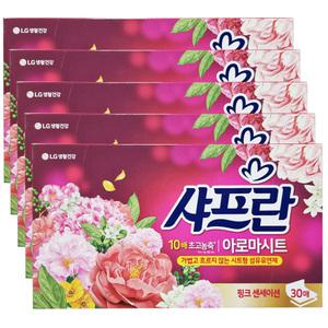 샤프란 아로마 시트 핑크 센세이션 30매 X5개/ 세탁기용