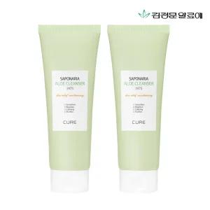 [15%+10%+카드12%] 김정문알로에 큐어 사포나리아 알로에 클렌져 150g 2개