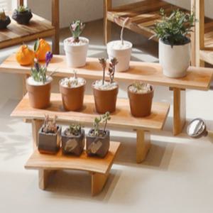 통원목 화분 받침대 우드 선반 진열대 1단 다용도 인테리어 정리대