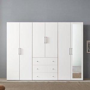 [바로방 가구]애쉬 옷장 B세트 거울형 2400 장농 이불장 전신거울 원룸 서랍 장롱