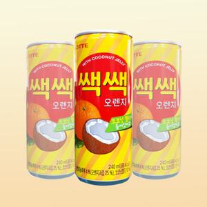 롯데 쌕쌕 오렌지 240ml x 30개/과즙음료 코코넛 젤리