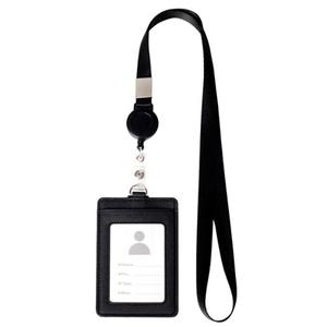 카드슬롯 사원증 교통 슬라이드 카드지갑 릴홀더 목걸이 케이스 블랙