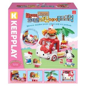 [보리보리/오로라월드]산리오캐릭터즈 블록 헬로키티&포차코 스트릿 버거 푸드트럭