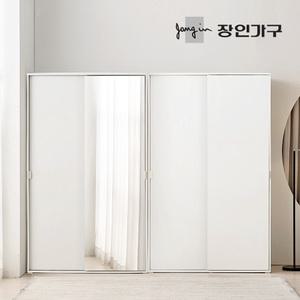 장인가구 코라 2400 슬라이딩 옷장 세트 1200 거울옷장 (행거형)+1200 (행거형)