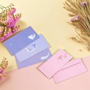 고래의꿈 편지봉투 세트 감성일러스트 디자인 가로봉투 기념일 감사 축하 용돈 스티커