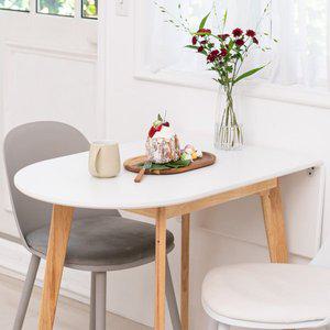 바른홈 접이식 확장형 반원 원목 식탁 테이블