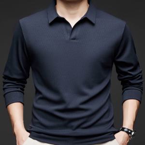 남성 긴팔 골프웨어 카라티 오픈 정장 칼라 티셔츠 KYUOQ 776