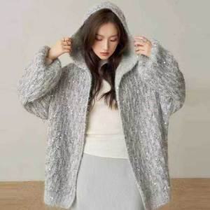 [브이너스]벨루가[8219]-소프트 왁스 스팽글 니트 자켓