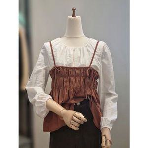 [갤러리아] ab.f.z 러블리 셔링 뷔스티에 레이어드 블라우스 ACY4HB39J