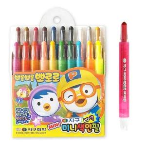 지구화학 뽀로로 미니 색연필 20색 신학기 준비물/돌리는색연필/색연필세트/준비물/저학년/아동용/색칠