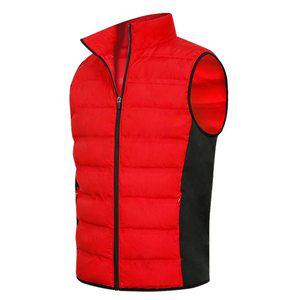 [디바옴므]겨울 하이넥 네오프렌 배색 심리스 오리털 경량패딩 조끼