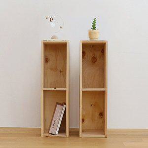 [갤러리데코]DIY 삼나무 원목 슬림 2단책장 틈새 수납장 1P