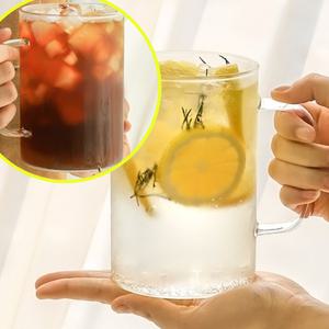 큰사이즈 대형 홈카페 내열 유리컵 손잡이 투명한 1L 감성 예쁜 머그잔 커피 대용량 차 티 글라스 래