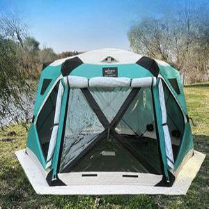 동계 원터치 큐브텐트 3-4인용 빙어낚시 겨울 육각형 따뜻한 두꺼운면 자체 캠핑 얼음