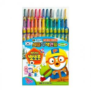 지구화학 뽀로로 샤프식 색연필 24색