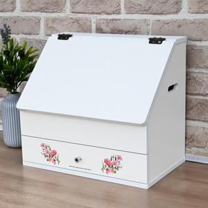 이동식화장대 화이트 좌식화장대 서랍 플러스리나화장대