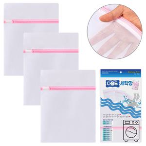 촘촘한 (고운 세탁망 50X60cm 3P) 사각 의류 속옷 망사 빨래망 세탁기 망 엉킴방지 빨래 메쉬 망 대형