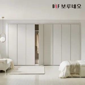 E0 히든그루브 여닫이 붙박이장 300cm 매립형 손잡이 10자