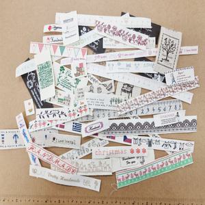 라벨 랜덤 100컷 의류부자재 핸드메이드 면라벨 페브릭라벨 종이라벨 린넨라벨 끼움라벨 의류라벨 diy