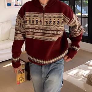 [주문폭주] 남녀공용 커플 울 반집업 노르딕니트 1컬러