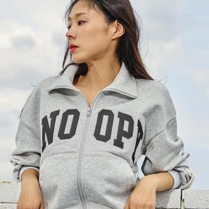 클라이드엔 스누피 레터링 하이넥 집업 FNDTS974F 82