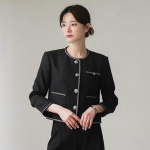 [시크라인] (~XXL까지) 로첼라 노카라 크롭 트위드 자켓 봄 가을 오피스룩 하객룩 데이트룩 모임룩 미시룩 빅사이즈