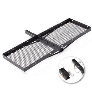 2 u201D 및 1.25 u201D 리시버 바, 500 LBS 용량, SUV, 트럭, 트레일러용 대형 수하물 바구니, 접이식 디자인의 후면 장착 랙이 있는 Rockland 60인치 x 20인치 강철 화물 캐리어