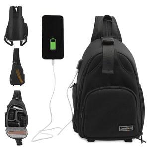 Cwatcun 카메라 슬링백, 사진작가용 크로스바디백 케이스 DSLR SLR 캐논 니콘 소니 미러리스 카메라용 백팩