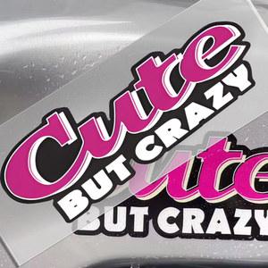 귀엽지만 미친 JDM 스타일 수정 반사 장식, 자동차 차체 창 앞유리 스케이트보드 노트북 비닐 데칼 스티커