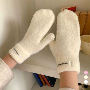 소프트 파스텔 벙어리 장갑 겨울 방한 니트 앙고라