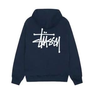 스투시 베이직 후드 네이비 후드티