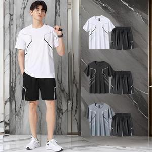 남성 반팔 반바지 트레이닝 라운드넥 쿨 세트