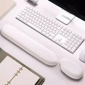 일상이지 쌀알 팜레스트 컴퓨터 마우스 키보드 손목 보호 받침대 실리콘 쿠션 패드 세트