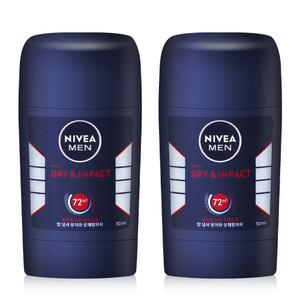 니베아 맨 향이좋은 데오드란트 스틱 드라이 앤 임팩트 50ml 2개