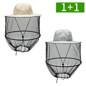 [1개+1개] 사파리 양봉모자 벌초 낚시 벌망 방충 벌모자