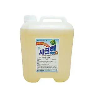 대용량 샤크린Q18L알칼리 세탁세제 작업복 조리복 얼룩 제거제 기름때 찌든때 제거제 고농축 말통 업소용