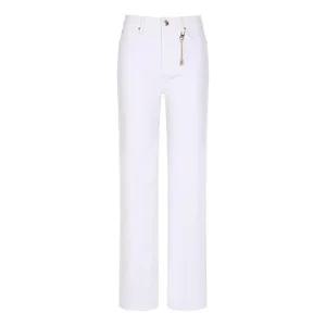 게스 여성 청바지 프리미엄 클린 스티치 와이드 화이트 데님 팬츠 진