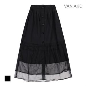 [반에이크] 밑단 시스루 배색롱스커트_VB34SKUD04Z