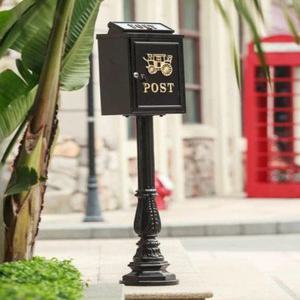 스탠드 우체통 우편함 포스트박스 마당 철제 자물쇠 야외 유럽식 펜션 실외용