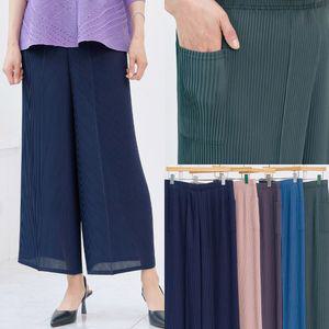 마미소 플리츠 일자 통바지 쭉쭉 고무줄 밴딩 정장 엄마 할머니 빅사이즈 40 60 마담 중년 여성 옷